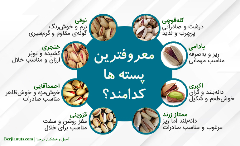 اینفوگرافیک معروفترین پسته های برجیا